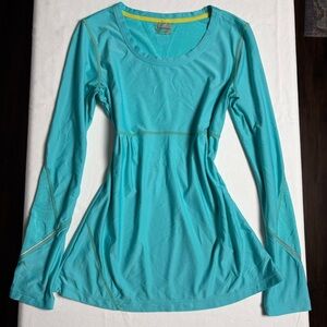 Athleta Turquoise Baby Doll Long Sleeve- Small